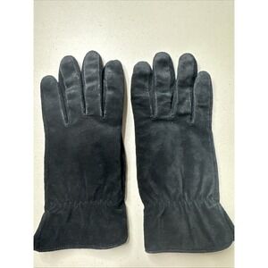 Women's Genuine Sheepskin Black Suede Warm Leather Gloves  Small